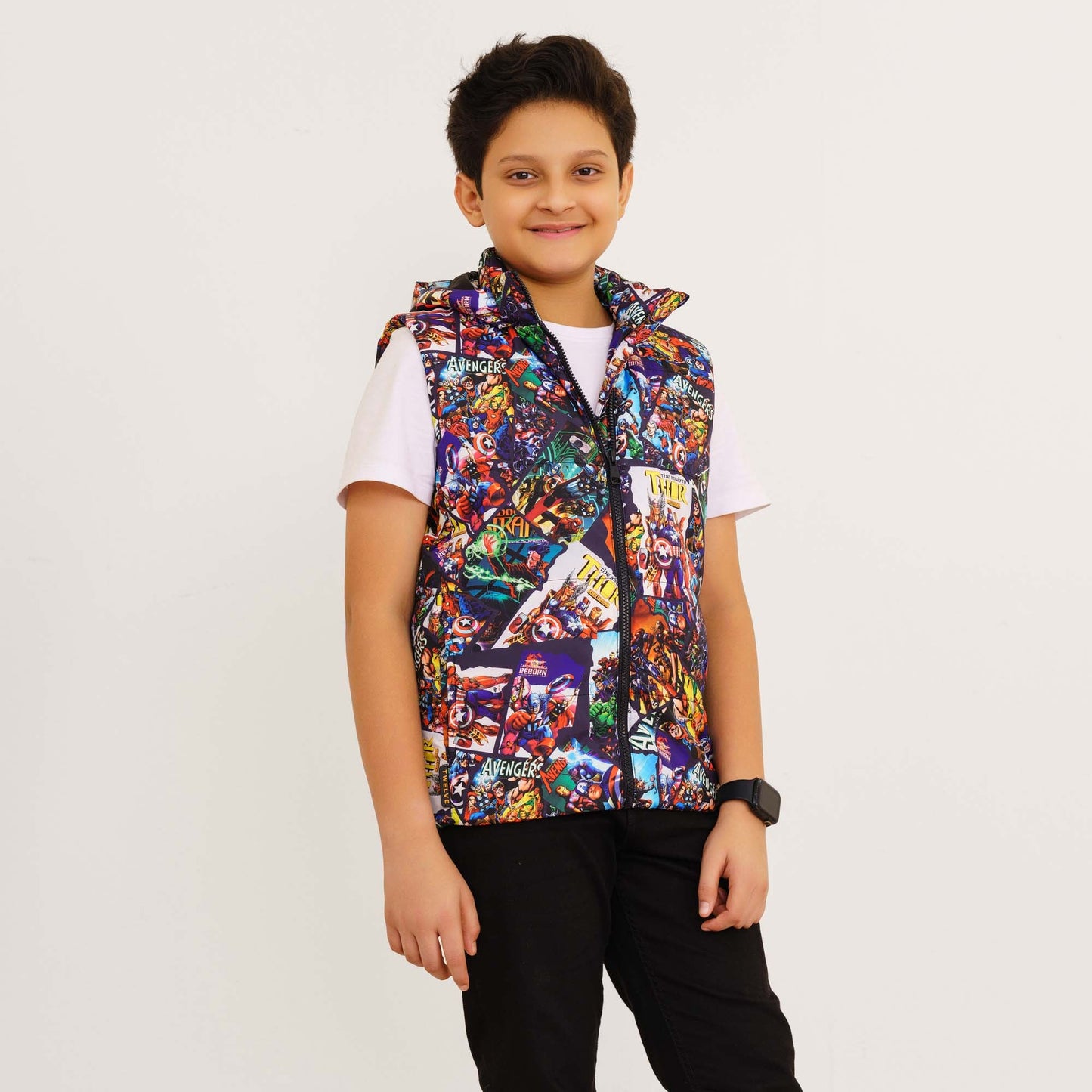 Boys' Red Printed Husky Jacket