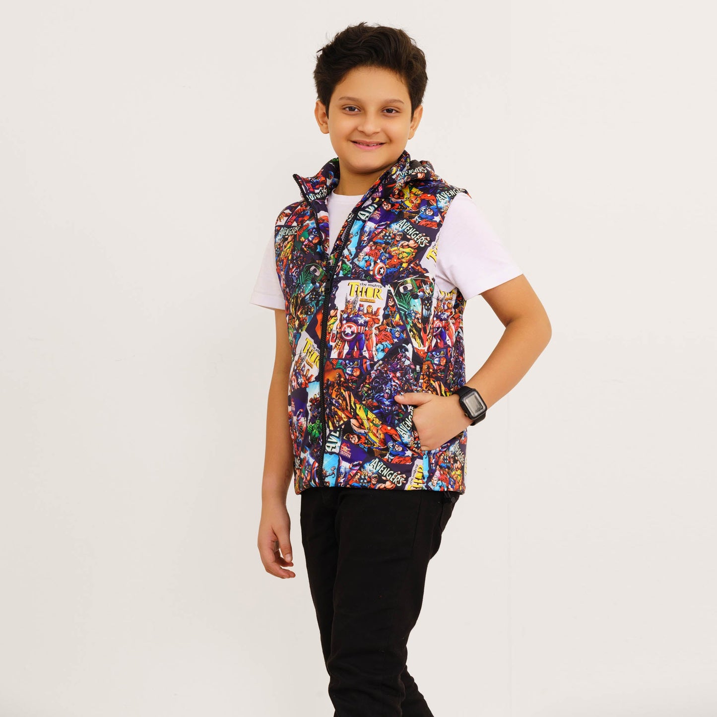 Boys' Red Printed Husky Jacket
