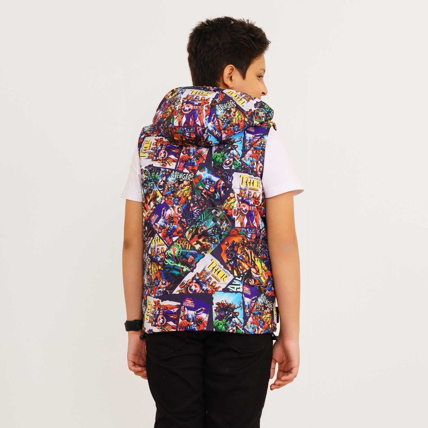 Boys' Red Printed Husky Jacket