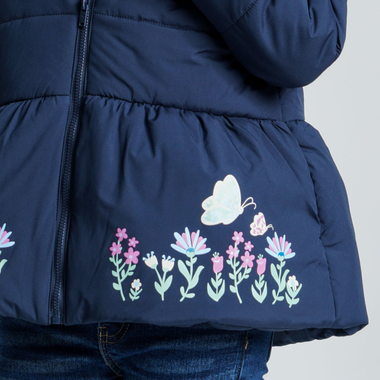 Baby Girl's Navy Quilted Jacket