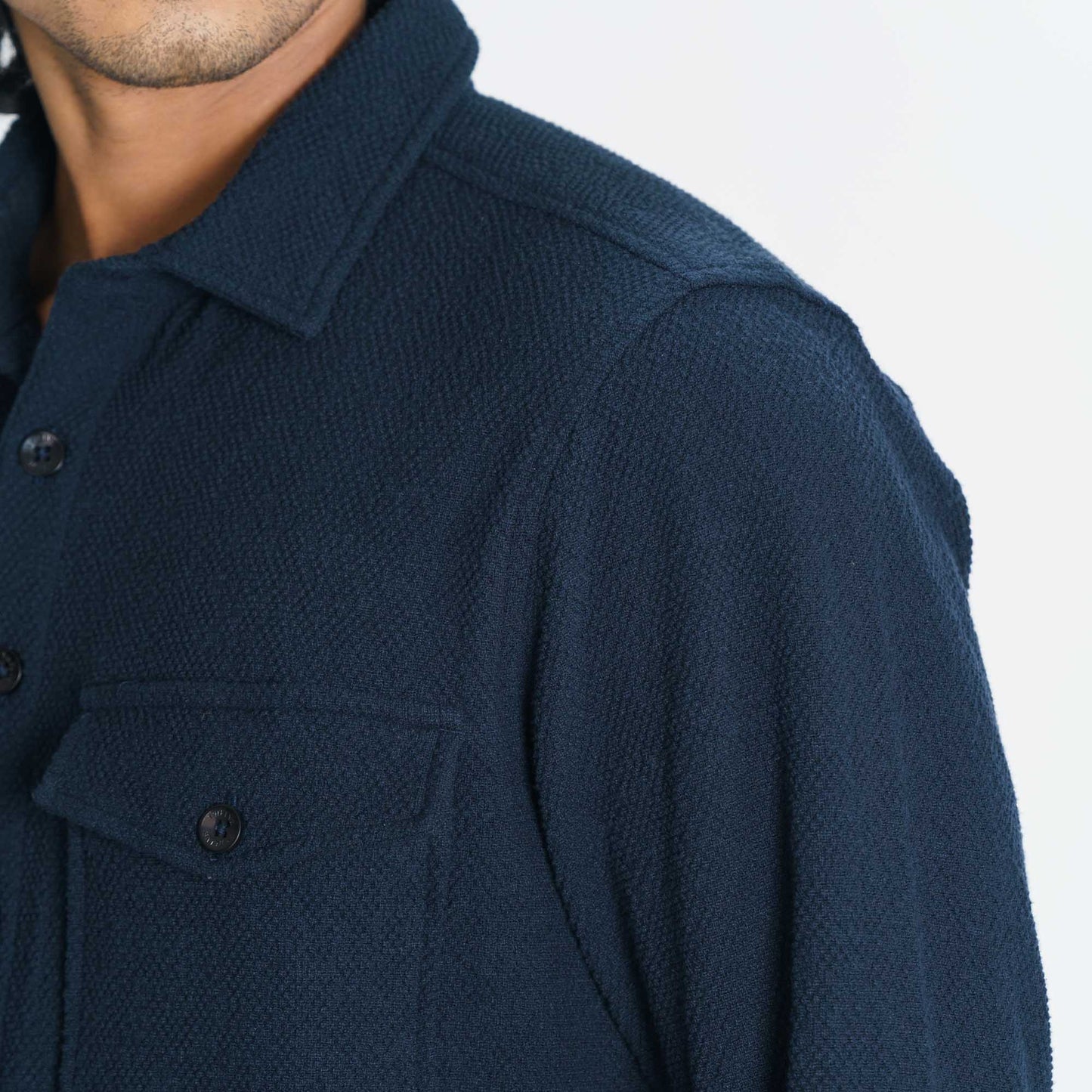 Mens Navy Shacket