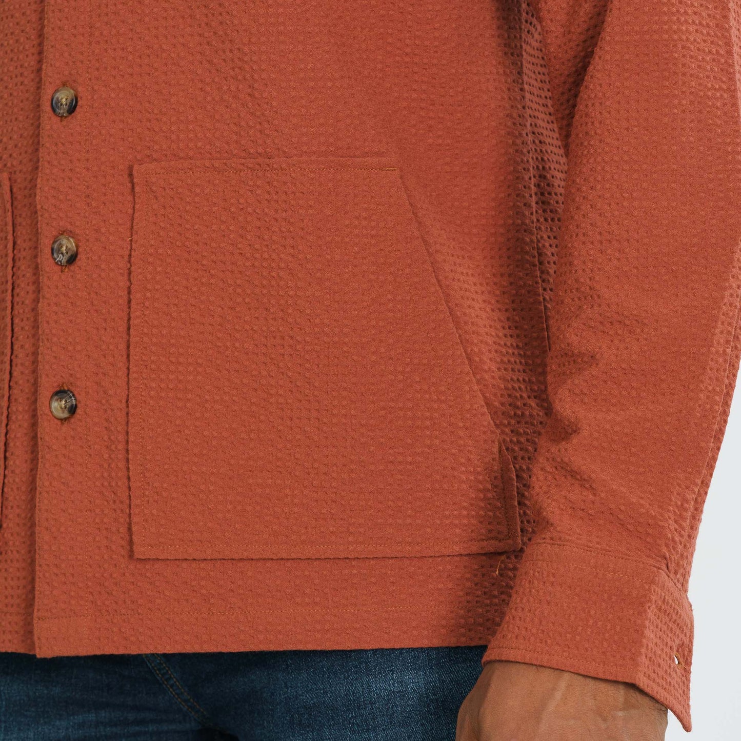 Mens Orange Shacket