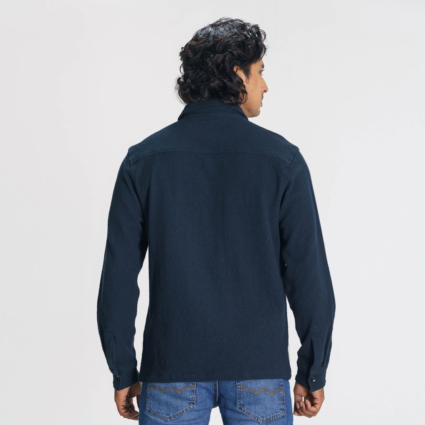 Mens Navy Shacket