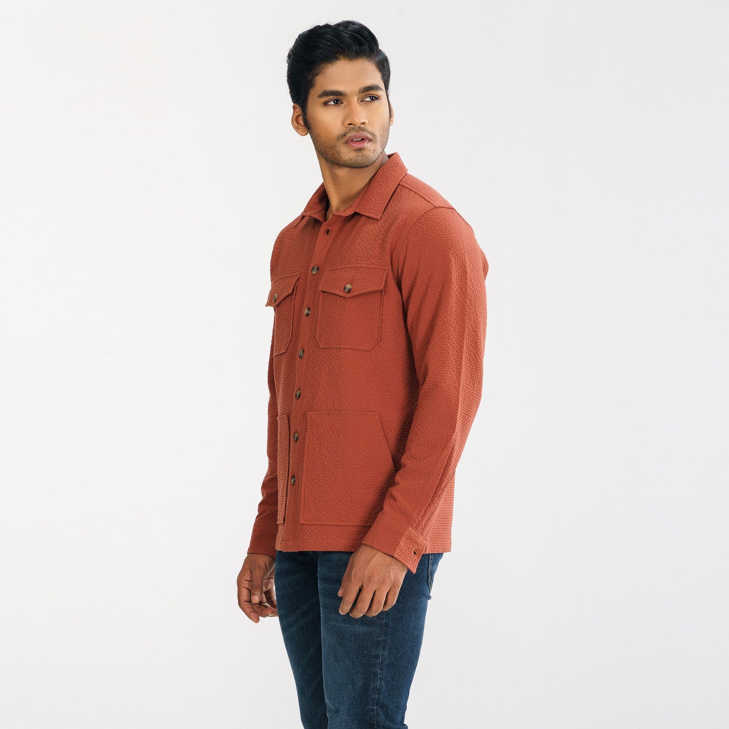 Mens Orange Shacket