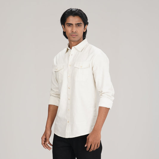 Mens Off White L/S Shirt