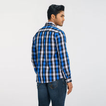 Load image into Gallery viewer, Men Blue Check Shirt
