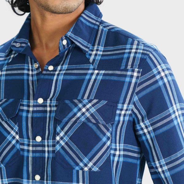 Men's Blue Check Shirt