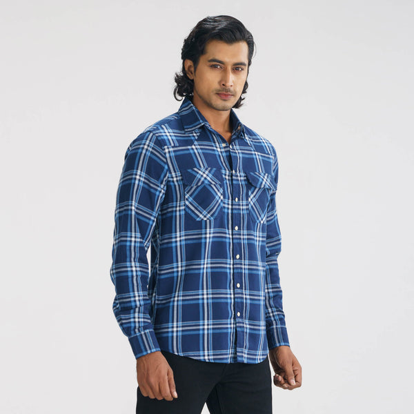 Men's Blue Check Shirt