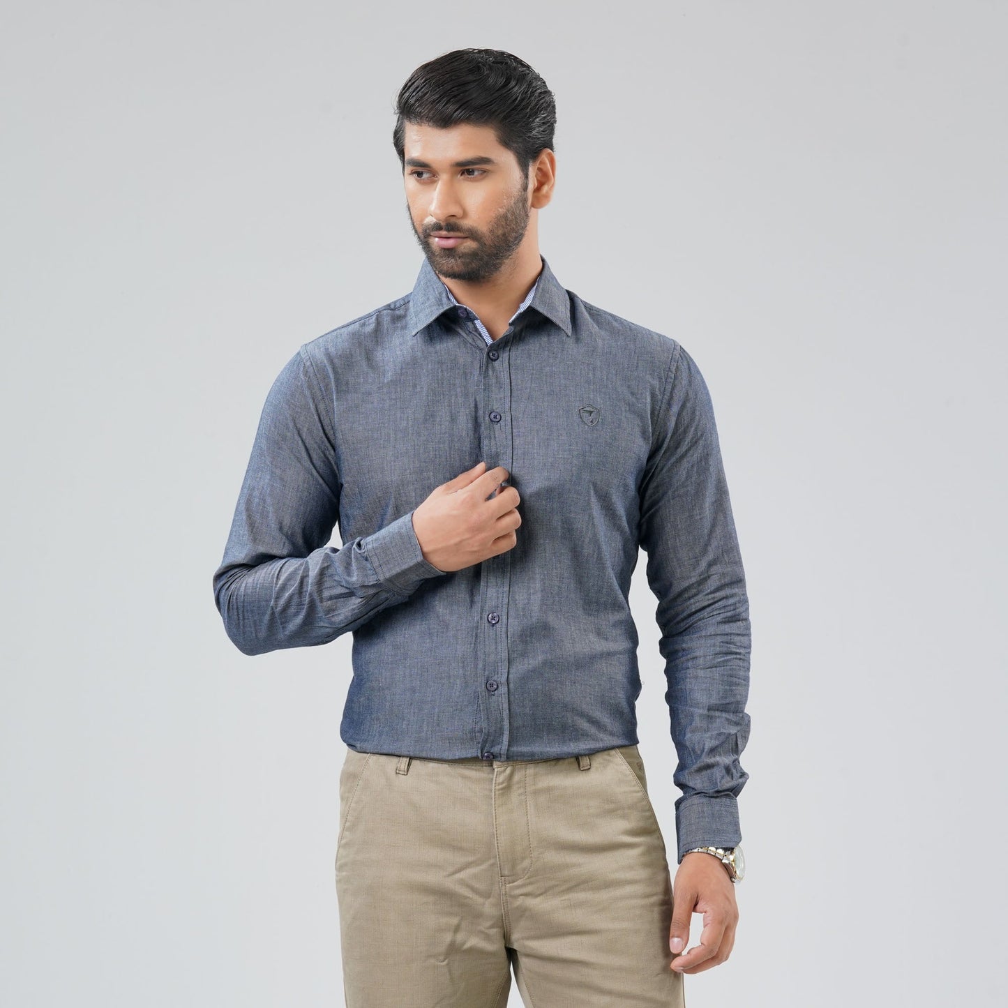 Mens Grey L/S Shirt
