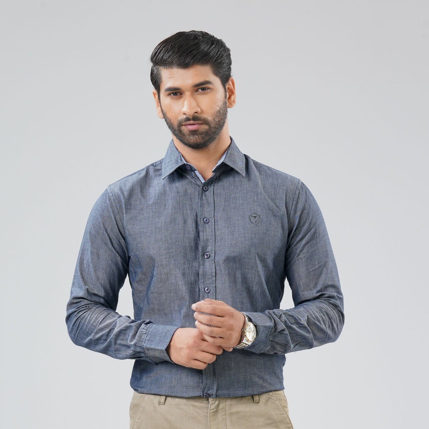 Mens Grey L/S Shirt
