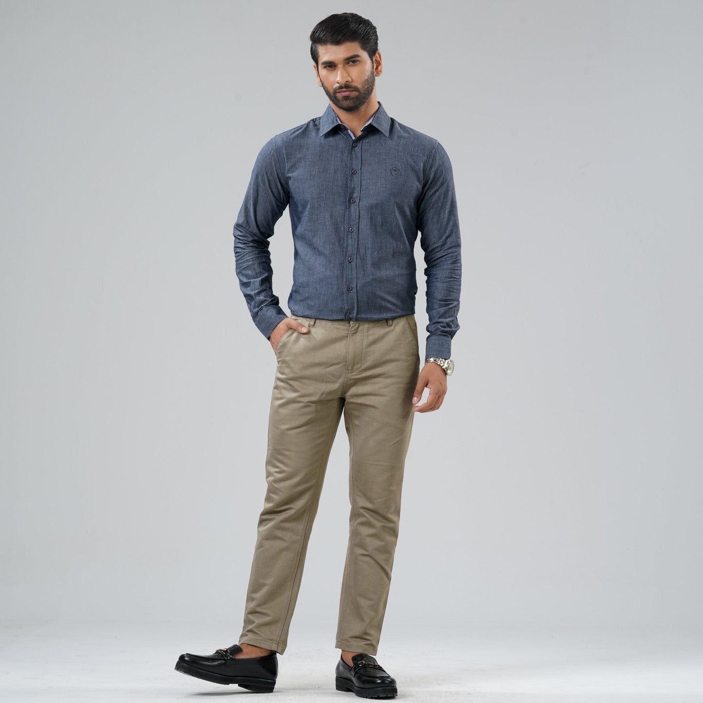 Mens Grey L/S Shirt