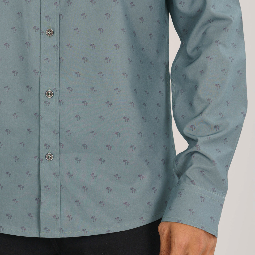 Mens Green Aop L/S Shirt