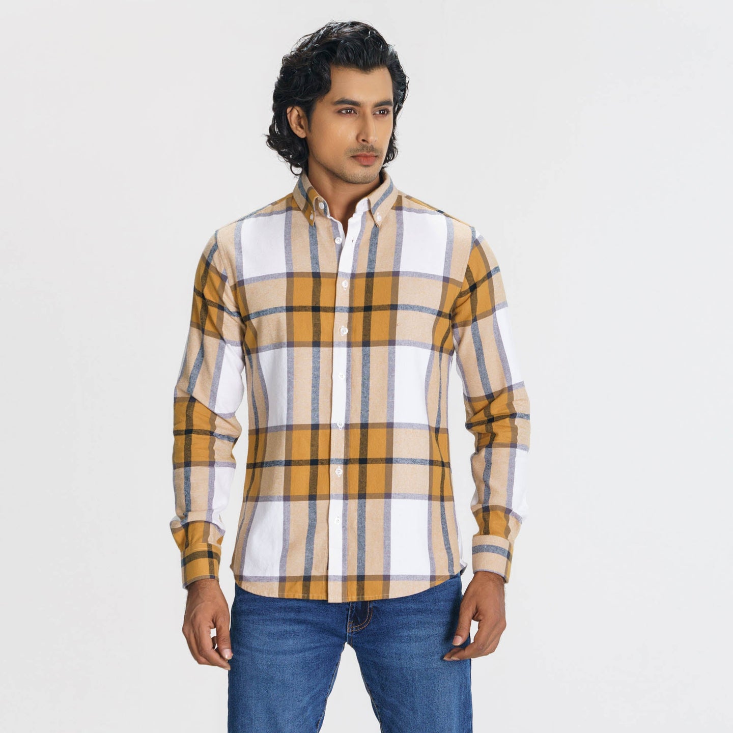 Men's Mustard Check Shirt