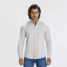 Load image into Gallery viewer, Men&#39;s Blue &amp; Cream Striped Shirt
