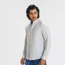 Load image into Gallery viewer, Men&#39;s Blue &amp; Cream Striped Shirt
