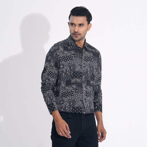 Men Black Printed Shirt