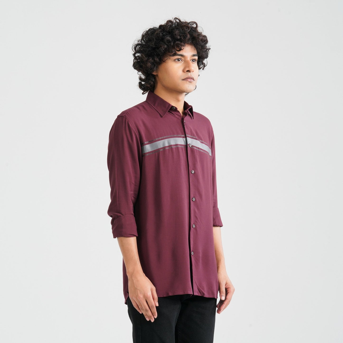 Men Maroon Viscose Casual Shirt