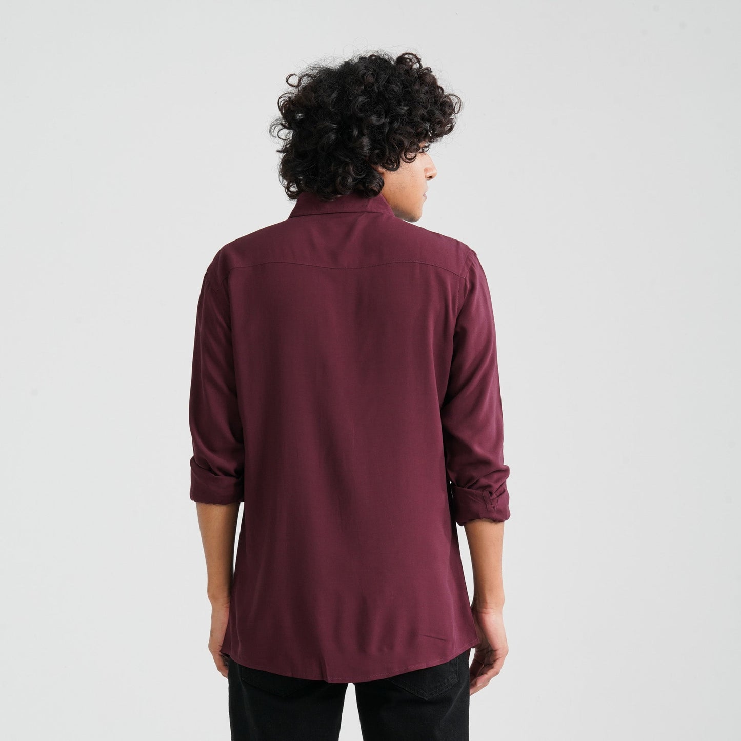 Men Maroon Viscose Casual Shirt