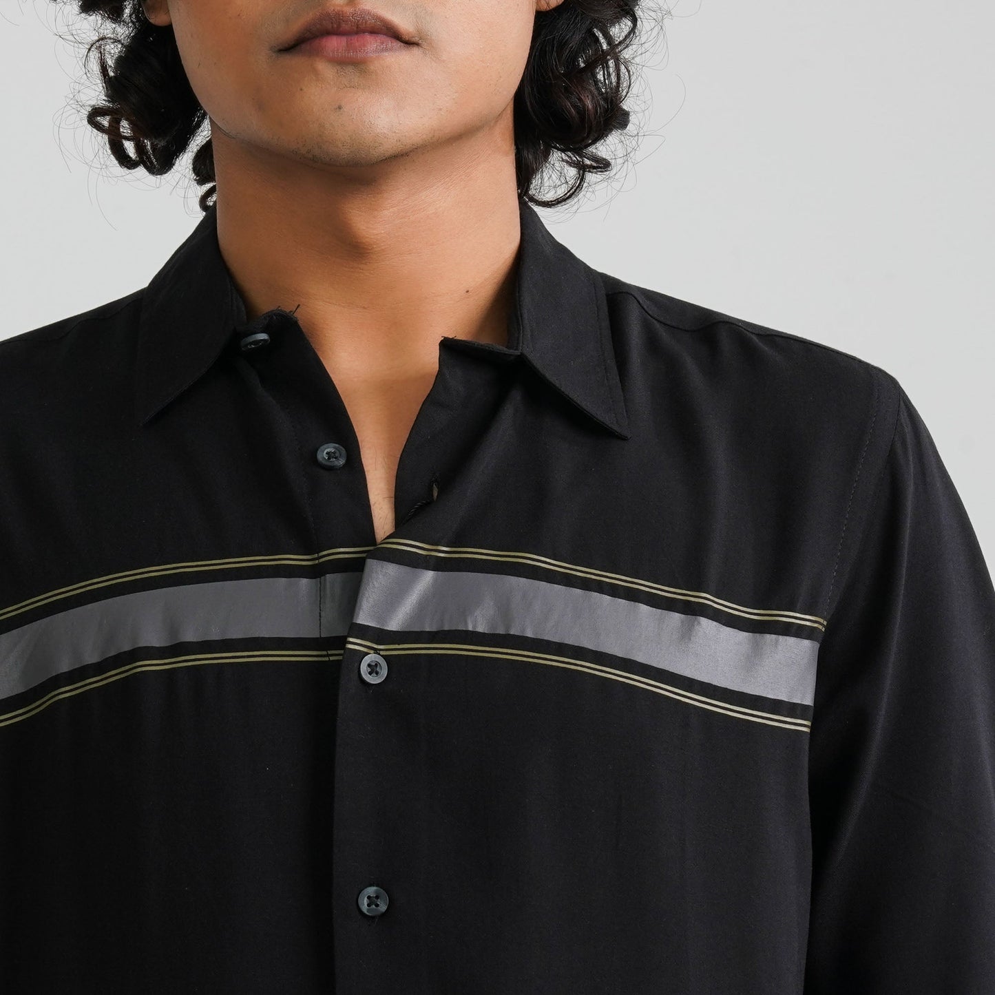 Men Black Viscose Casual Shirt