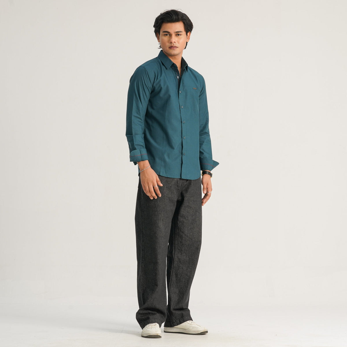 Mens Green Casual Shirt