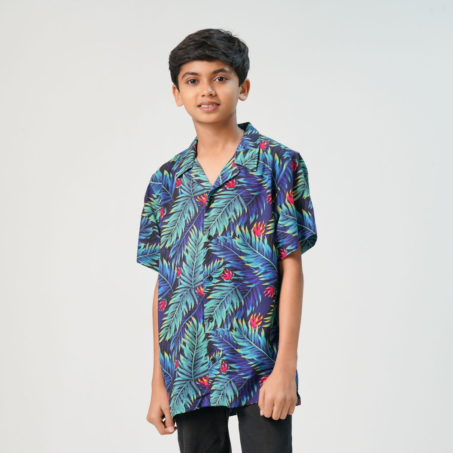 Boys Hawai Green Aop Shirt
