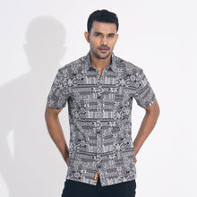 Load image into Gallery viewer, Men&#39;s Black Printed Cotton Shirt
