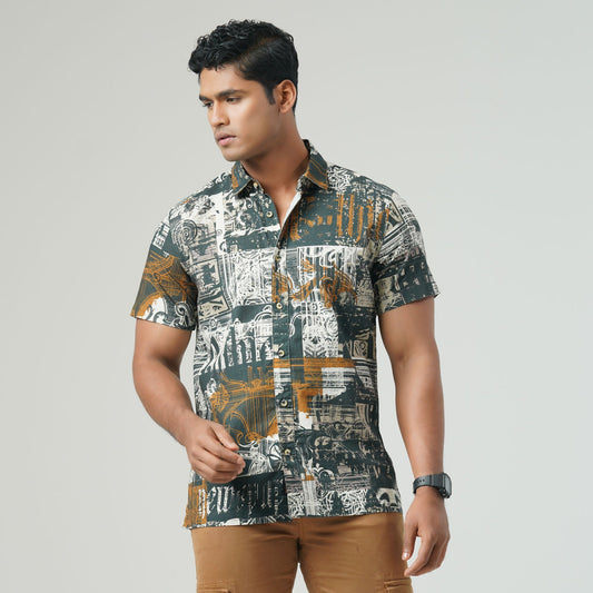 Mens Multi Color Printed Shirt