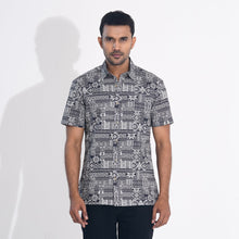 Load image into Gallery viewer, Men&#39;s Black Printed Cotton Shirt
