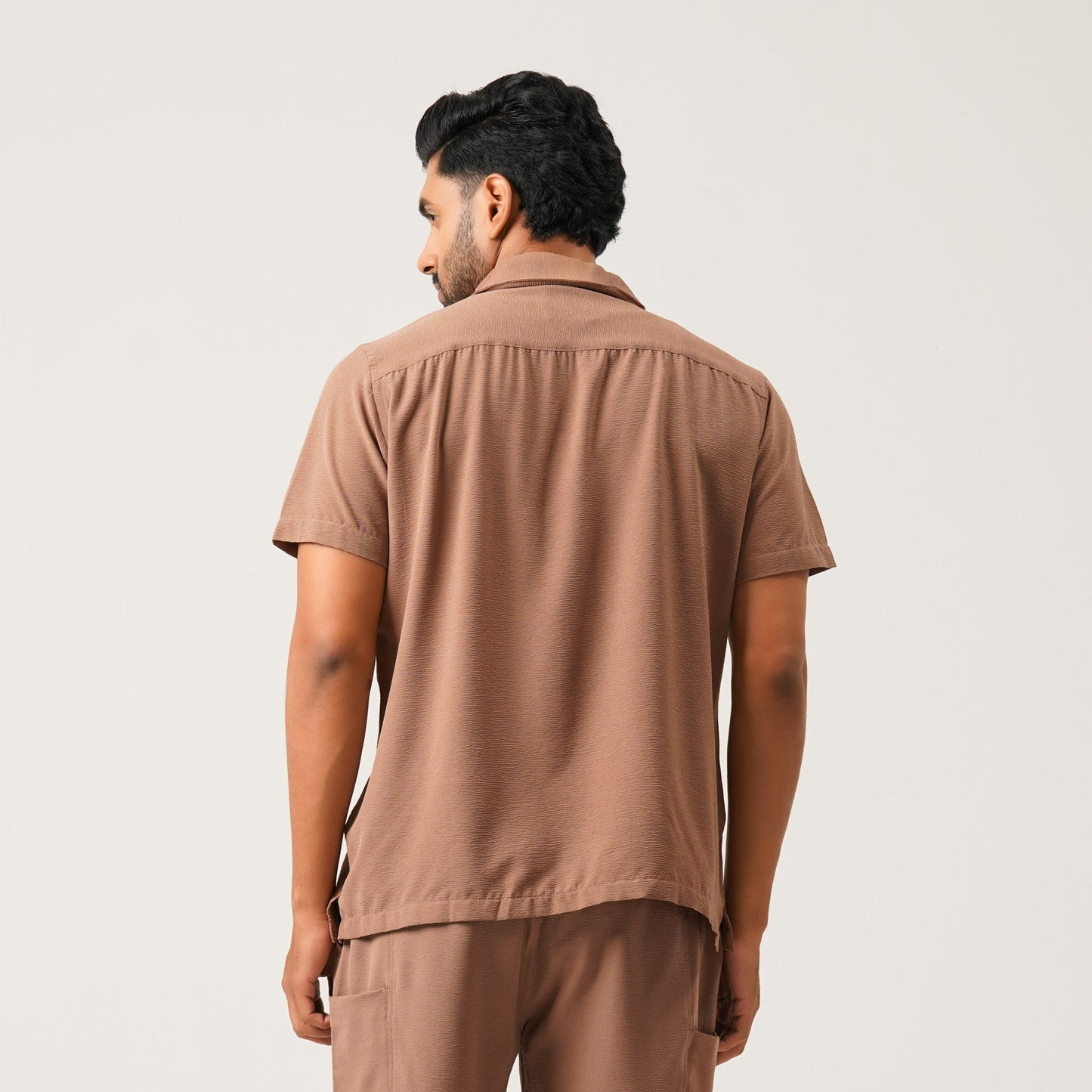 Mens Brown S/S Shirt