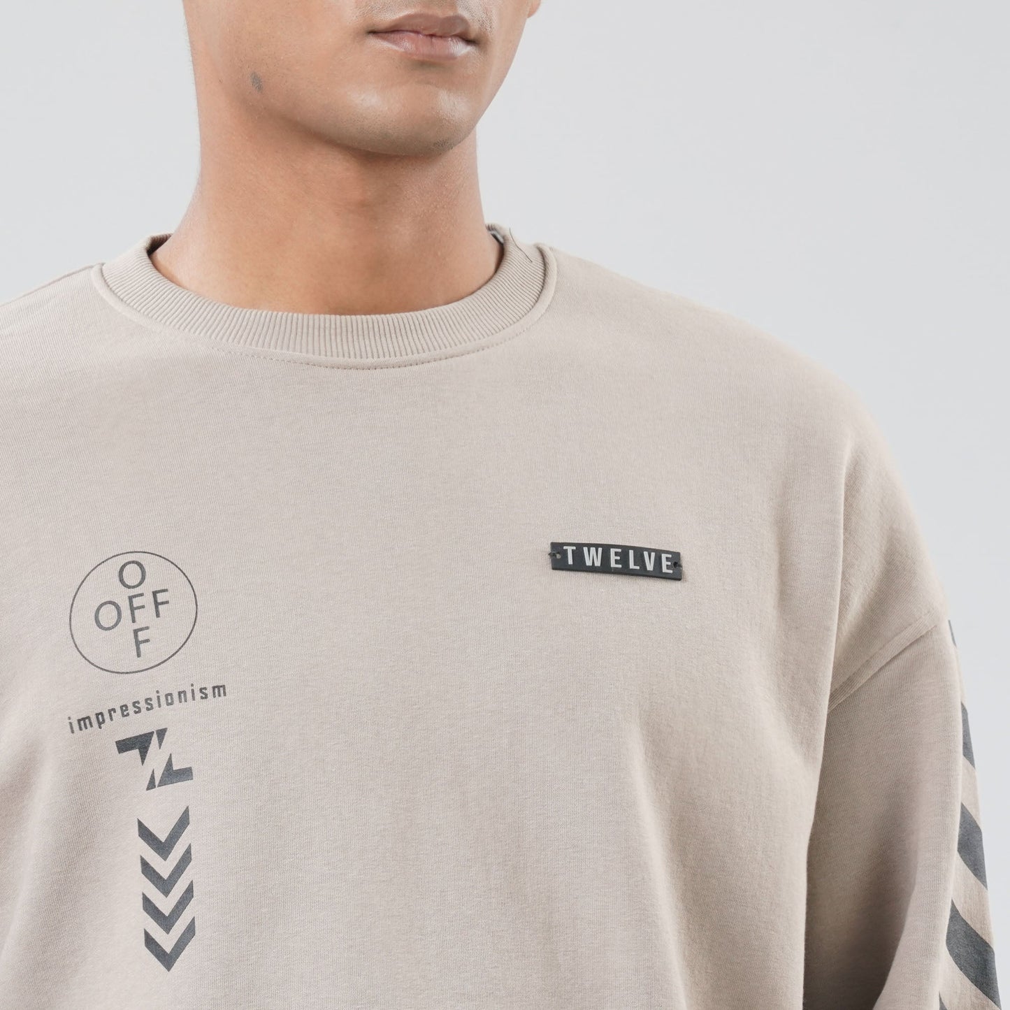 Mens Dark Beige Sweat Shirt