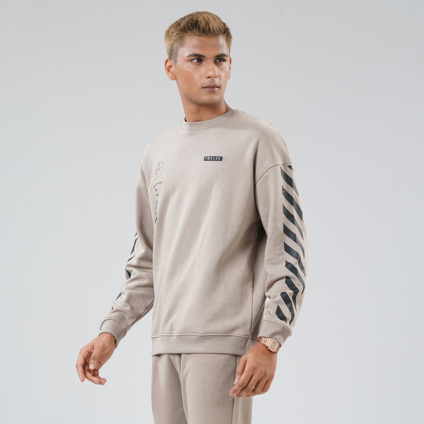 Mens Dark Beige Sweat Shirt