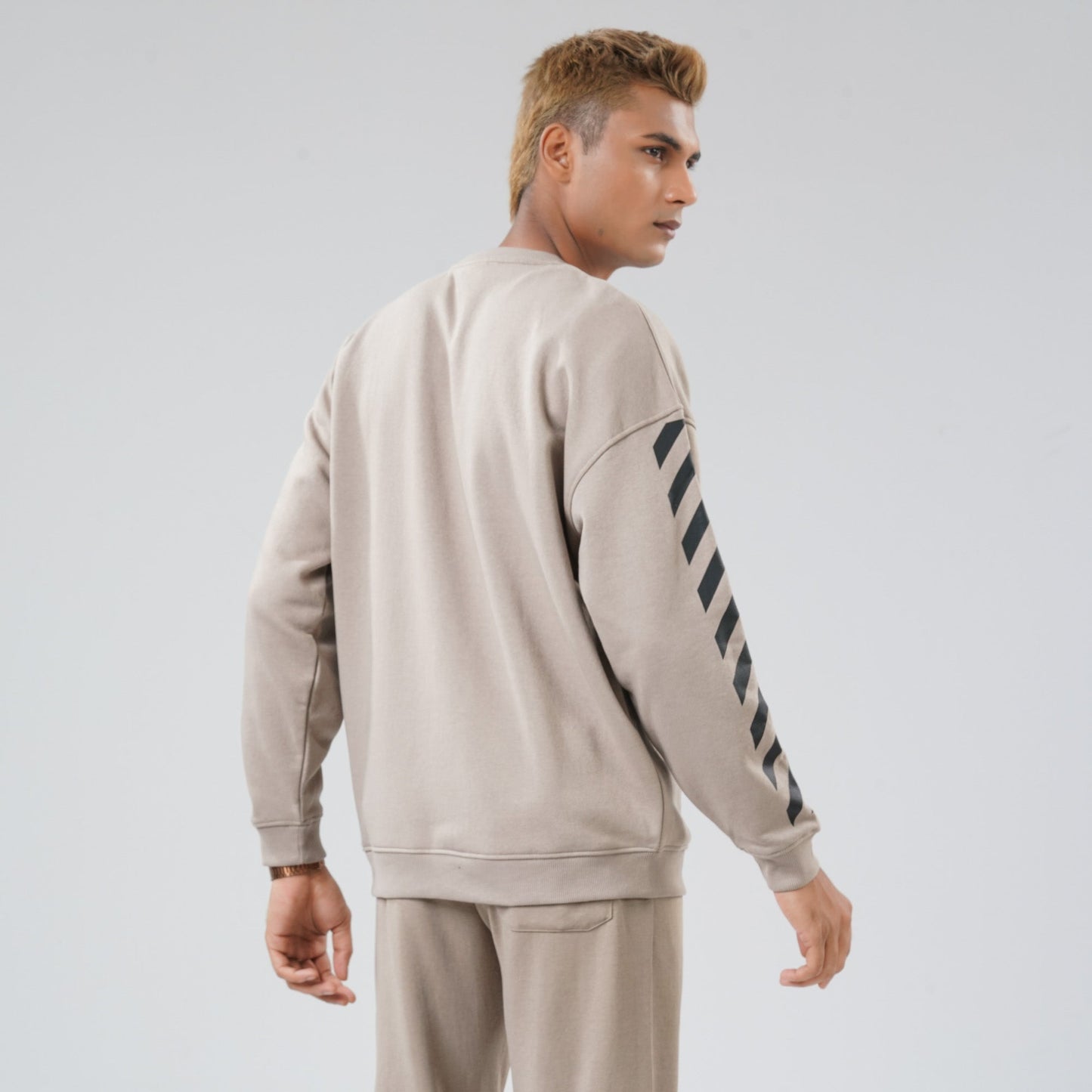 Mens Dark Beige Sweat Shirt