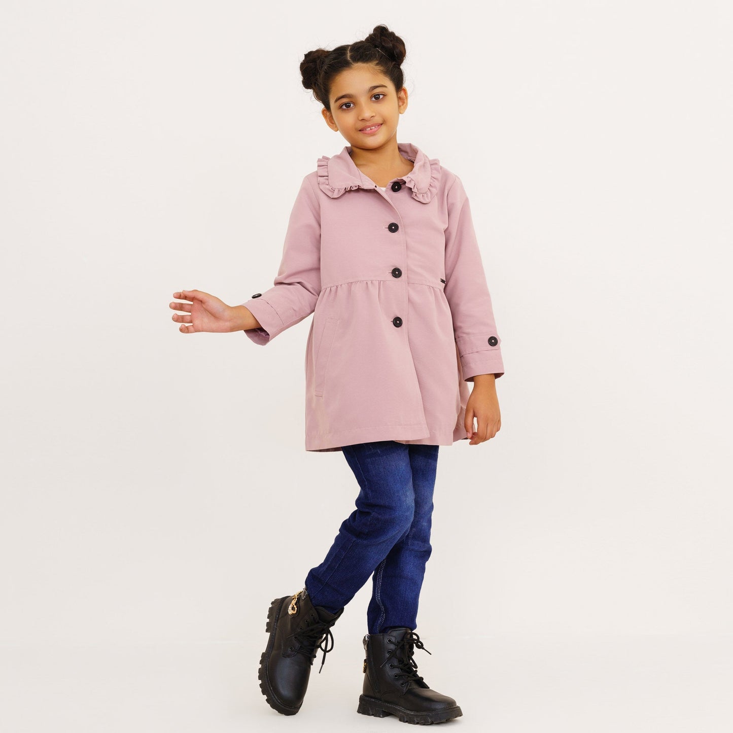 Baby Girls Peach Pink Trench Coat