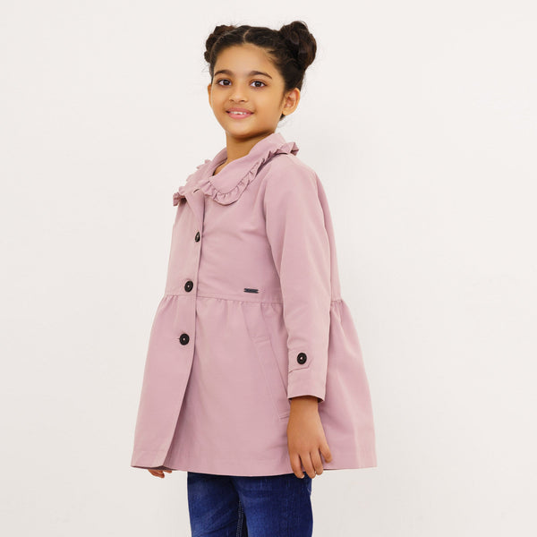 Baby Girl's Peach Pink Trench Coat