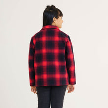 Load image into Gallery viewer, Girls Red Checked Trench Coat
