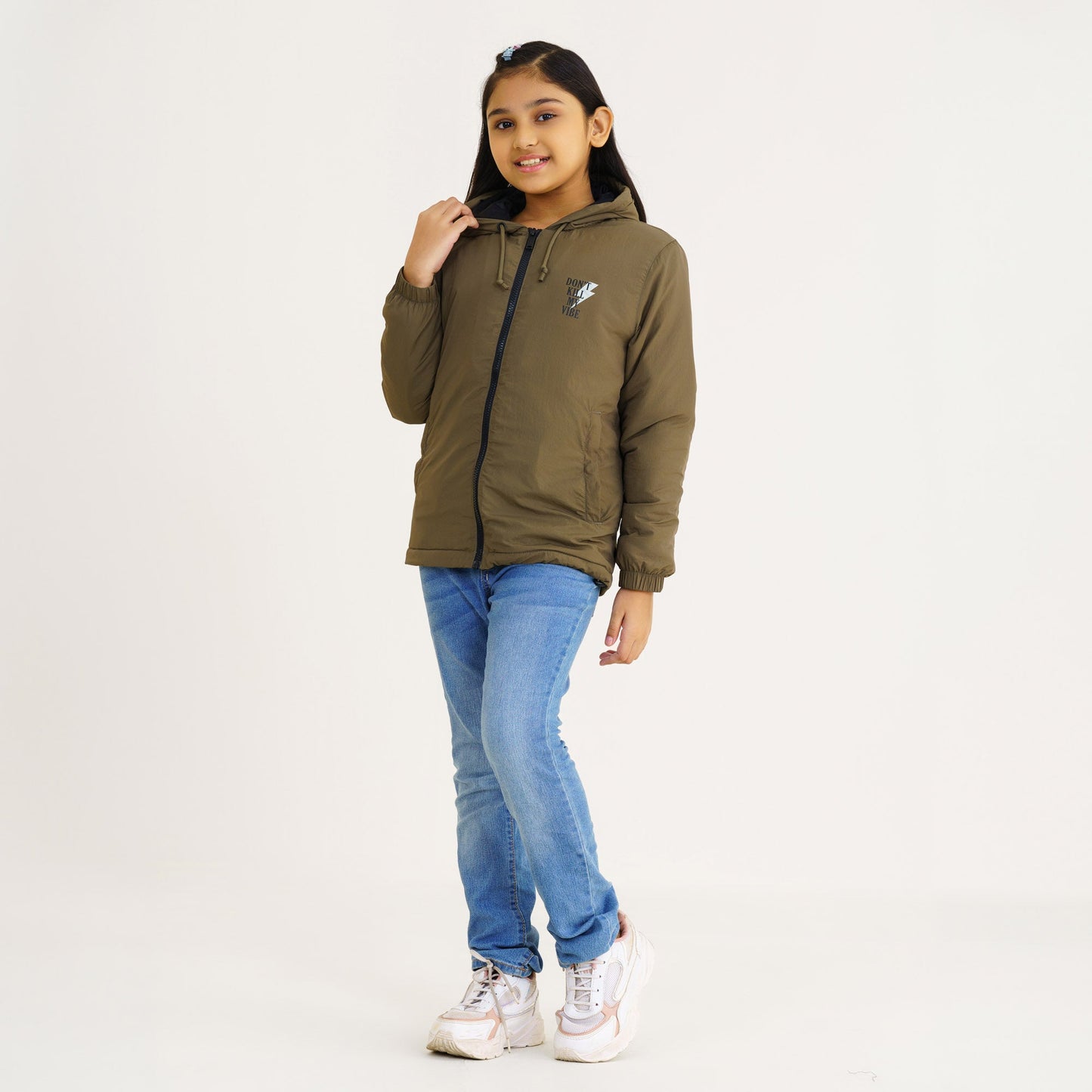 Girl Olive Windbreaker