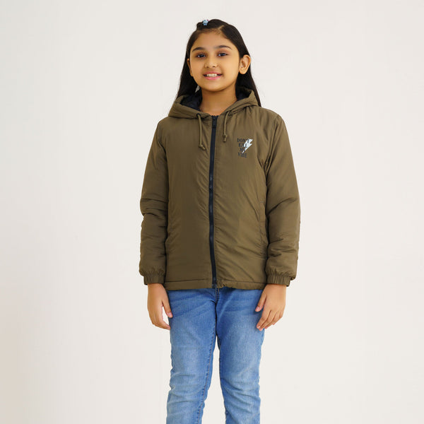 Girl Olive Windbreaker