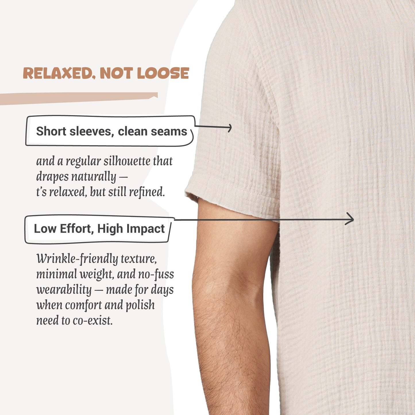 Mens S/S Shirt-Cream