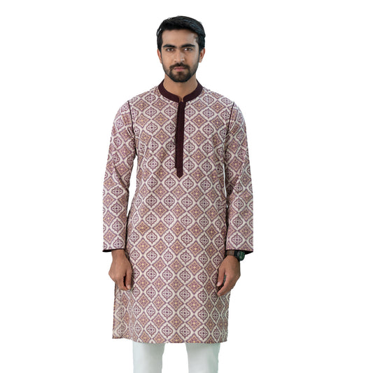 Mens Beige Panjabi