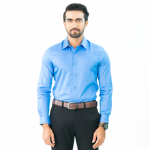 Load image into Gallery viewer, Men&#39;s Blue Formal Shirt
