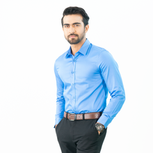 Load image into Gallery viewer, Men&#39;s Blue Formal Shirt
