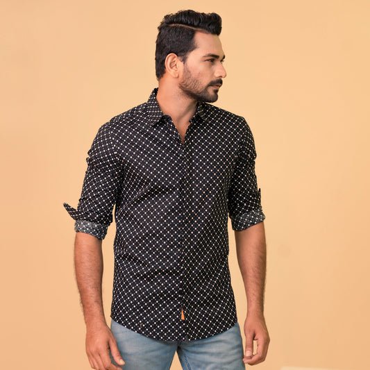 Mens Short Sleeve Shirt-Blue Aop