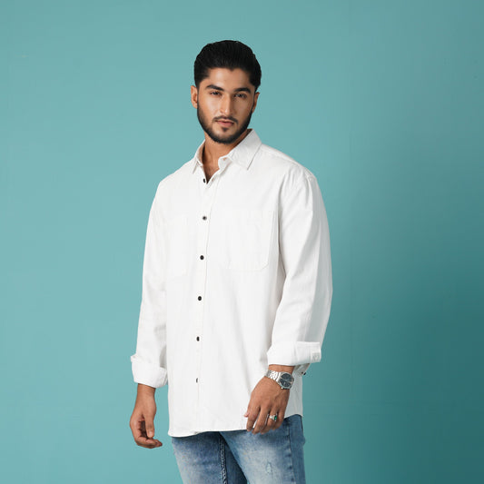 Men's White Casual Shirt