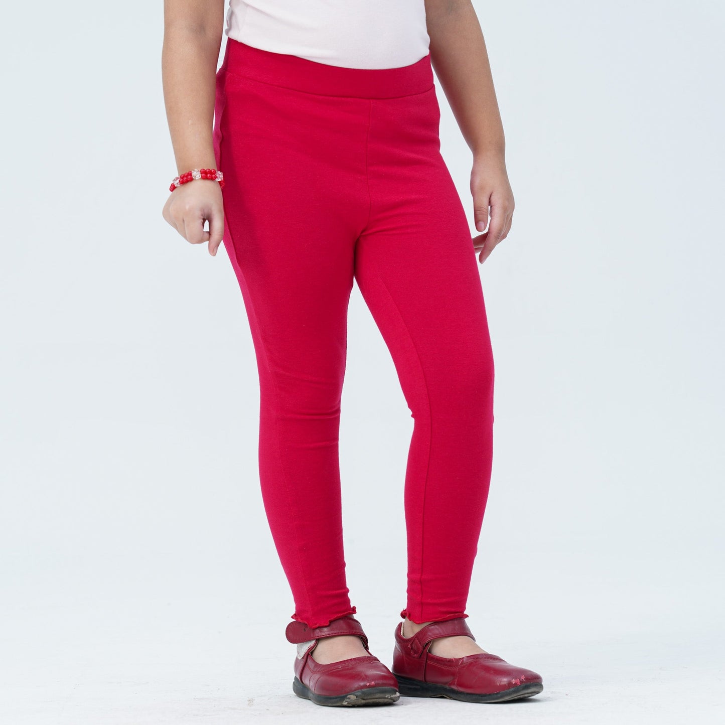 Baby Girls Red Cotton Leggings