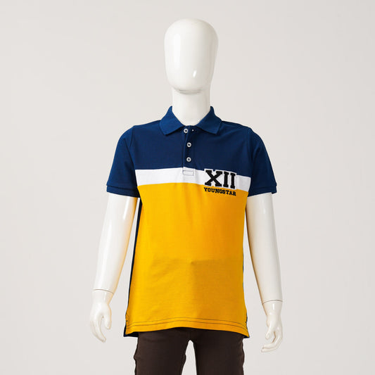 Boys Navy & Mustard Polo