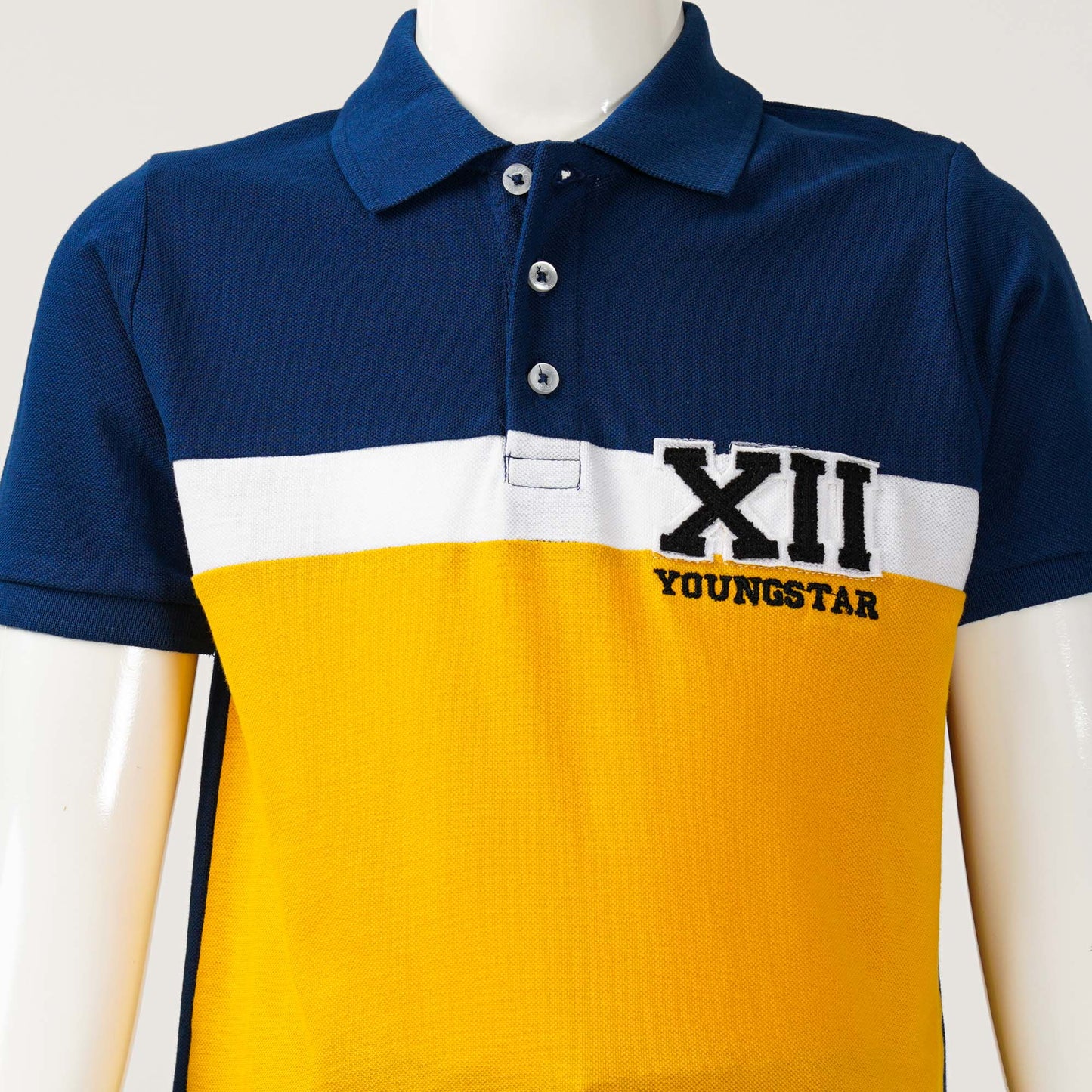 Boys Navy & Mustard Polo