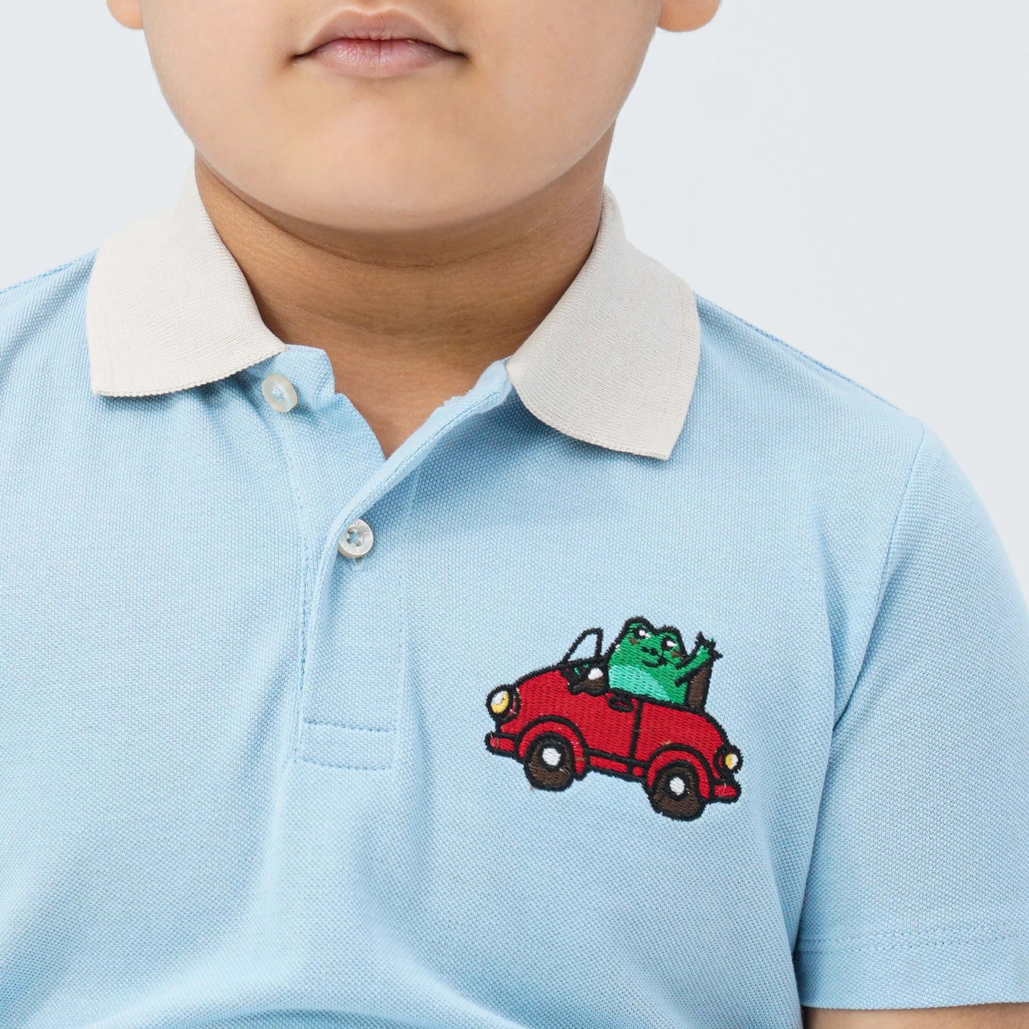 Baby Boy's Sky Blue Cotton Polo Shirt