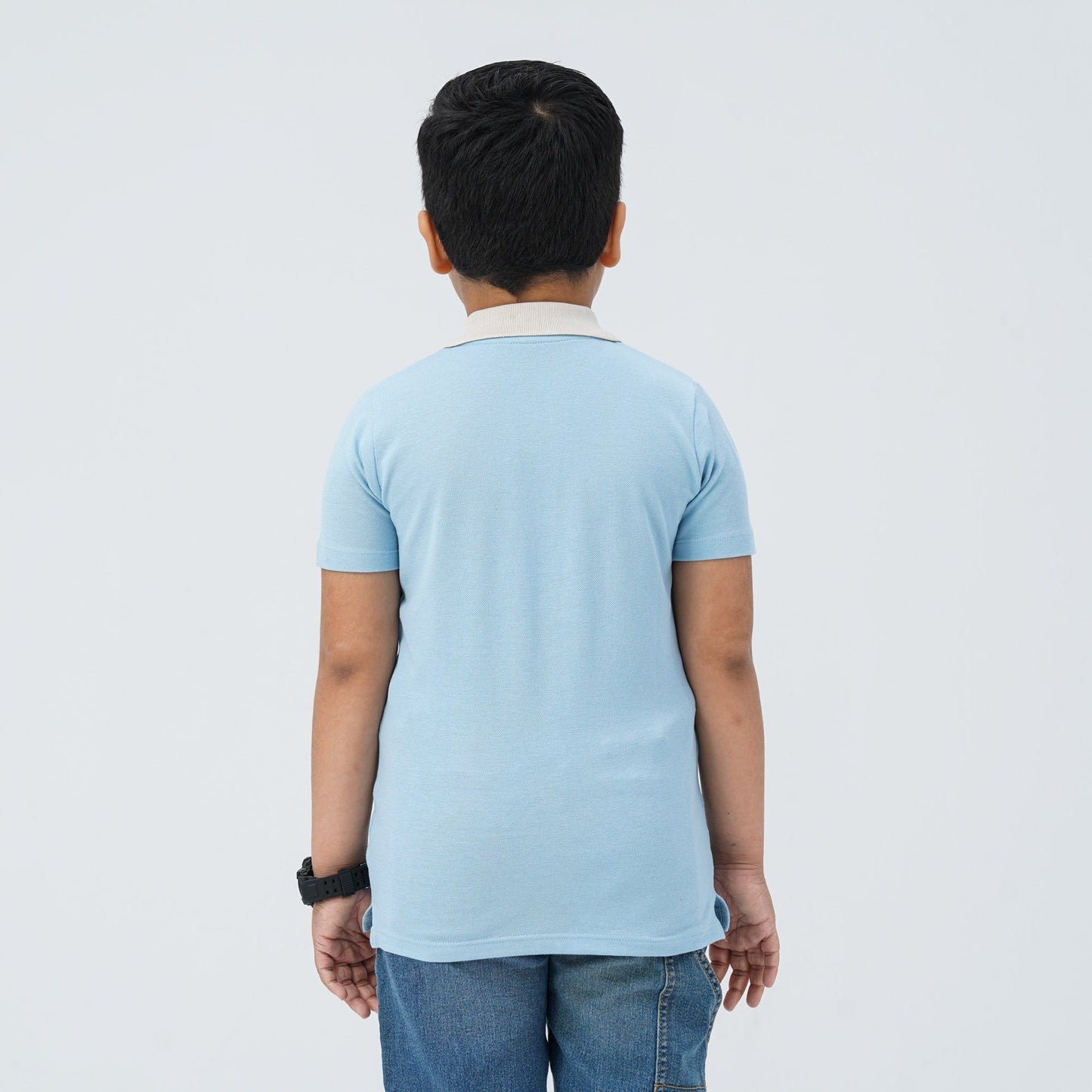 Baby Boy's Sky Blue Cotton Polo Shirt