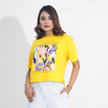 Load image into Gallery viewer, Women Mustard Crop T-Shirt
