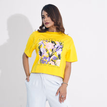 Load image into Gallery viewer, Women Mustard Crop T-Shirt
